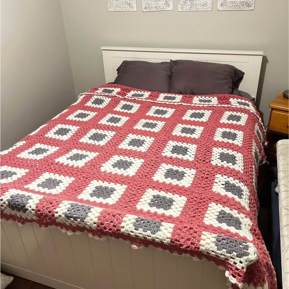 Handmade Crochet Granny Square Blanket